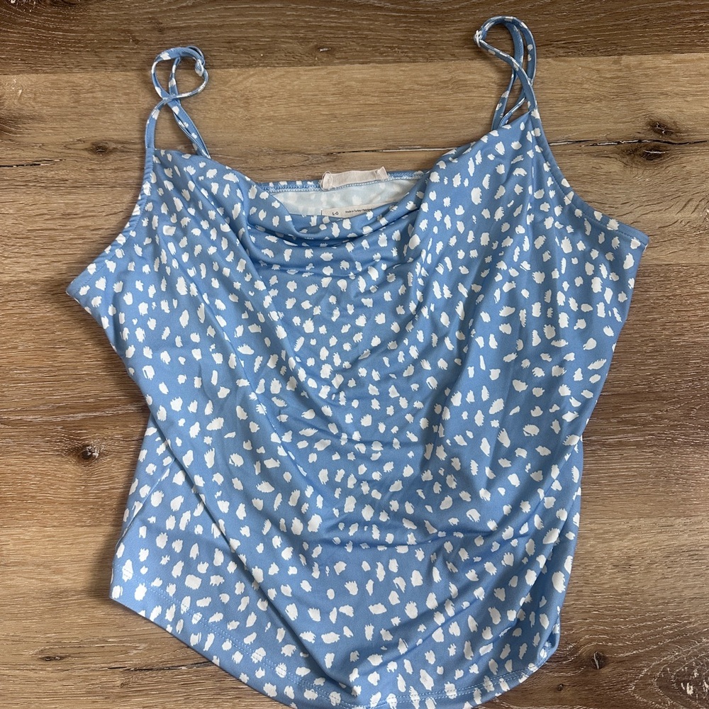 Urban Outfitters Blue and White Patterned Camisole L